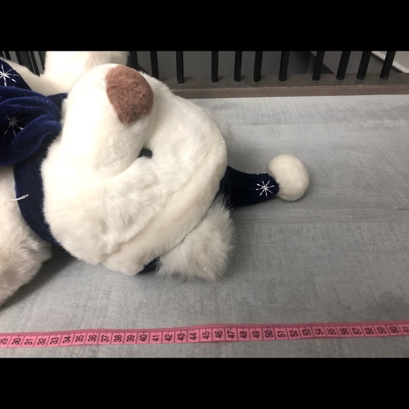 White Teddy Bear with Blue Hat🧢 & Scarf 😊 - Picture 3 of 3